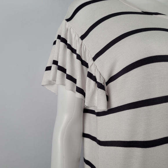 Chaser Cool Jersey Flouncy Sleeve Striped Tee - Picture 6 of 12